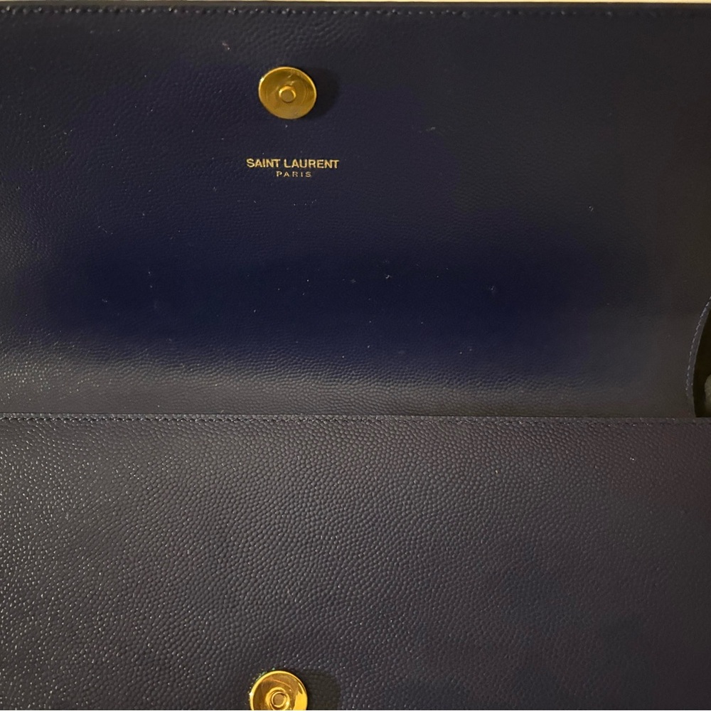 Saint Laurent Blue Wallet with Iconic YSL Logo - Picture 6 of 9